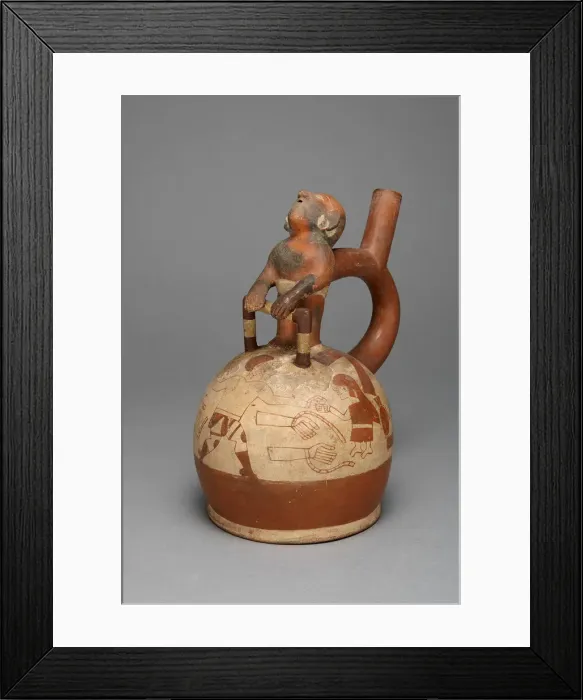 Framed Print : Vessel Depicting a Sacrifice with a Molded Captive Attached to the Spout, 100 B. C. / A. D Framed Print : Vessel Depicting a Sacrifice with a Molded Captive Attached to the Spout, 100 B. C. / A. D