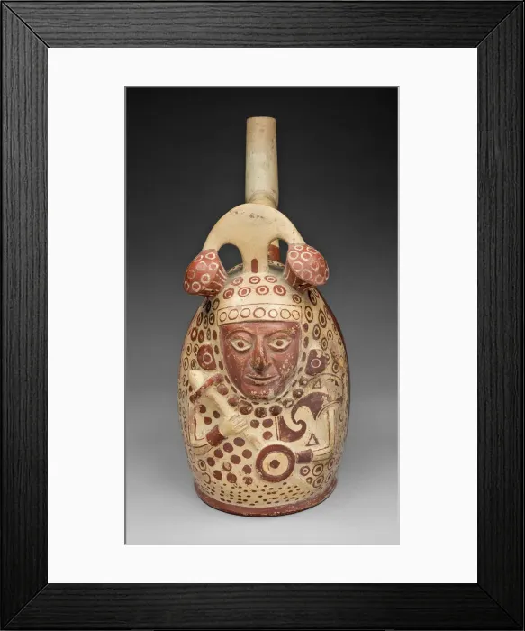Framed Print : Handle Spout Vessel in the Form of a Bean Warrior, 100 B. C. / A. D. 500. Creator: Unknown Framed Print : Handle Spout Vessel in the Form of a Bean Warrior, 100 B. C. / A. D. 500. Creator: Unknown
