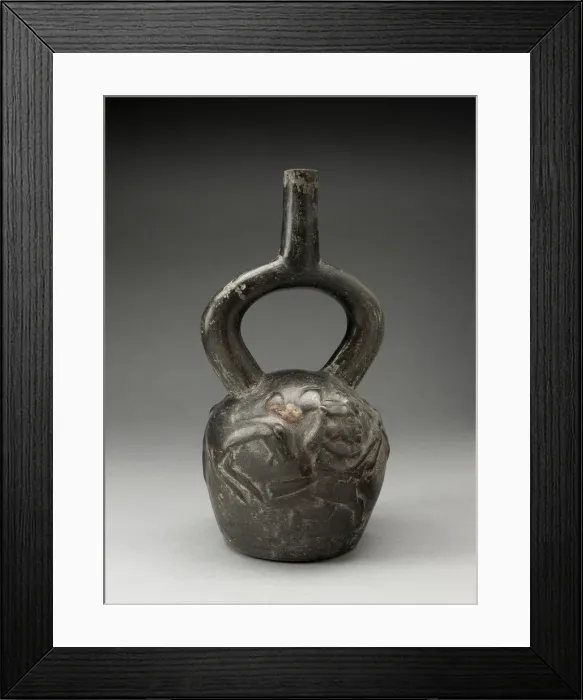 Framed Print : Stirrup Spout Vessel with Raised Deer Hunt Motifs, 100 B. C. / A. D. 500. Creator: Unknown Framed Print : Stirrup Spout Vessel with Raised Deer Hunt Motifs, 100 B. C. / A. D. 500. Creator: Unknown