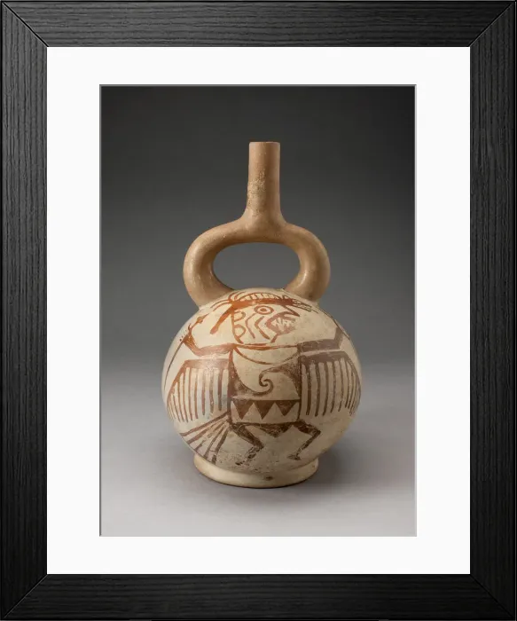 Framed Print : Stirrup Spout Vessel with Fineline Bird Warrior Motifs, 100 B. C. / A. D. 500 Framed Print : Stirrup Spout Vessel with Fineline Bird Warrior Motifs, 100 B. C. / A. D. 500