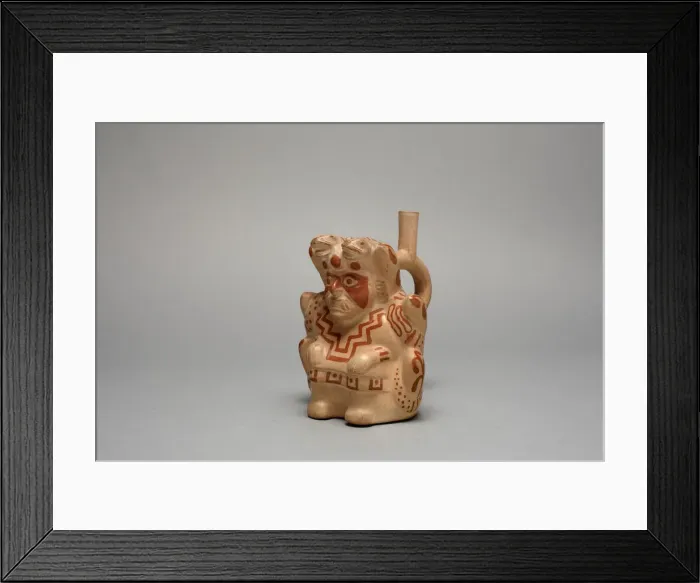Framed Print : Handle Spout Vessel in the Form of Stitting Figure, Possibly Ai-Apec, 100 B. C. / A. D. 500 Framed Print : Handle Spout Vessel in the Form of Stitting Figure, Possibly Ai-Apec, 100 B. C. / A. D. 500