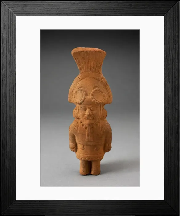 Framed Print : Whistle in the Form of a Figure Wearing Large Headdress, 100 B. C. / A. D. 500 Framed Print : Whistle in the Form of a Figure Wearing Large Headdress, 100 B. C. / A. D. 500