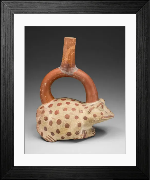 Framed Print : Stirrup Spout Vessel in Form of a Frog, 100 B. C. / A. D. 500. Creator: Unknown Framed Print : Stirrup Spout Vessel in Form of a Frog, 100 B. C. / A. D. 500. Creator: Unknown