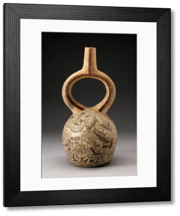 Framed Print : Stirrup Spout Vessel with Fineline Mythical Battle Scene, 100 B. C. / A. D. 500 Framed Print : Stirrup Spout Vessel with Fineline Mythical Battle Scene, 100 B. C. / A. D. 500