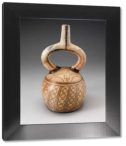 Stirrup Spout Vessel with Circular Motifs, 100 B. C.  /  A. D. 500. Creator: Unknown