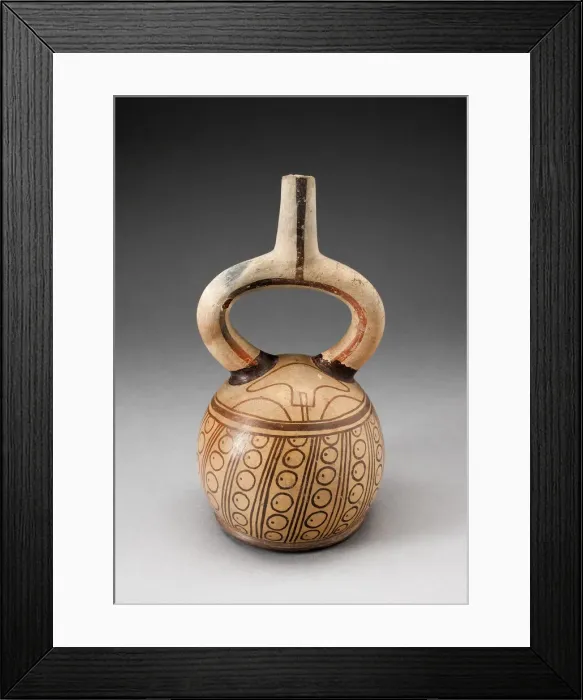 Framed Print : Stirrup Spout Vessel with Circular Motifs, 100 B. C. / A. D. 500. Creator: Unknown Framed Print : Stirrup Spout Vessel with Circular Motifs, 100 B. C. / A. D. 500. Creator: Unknown