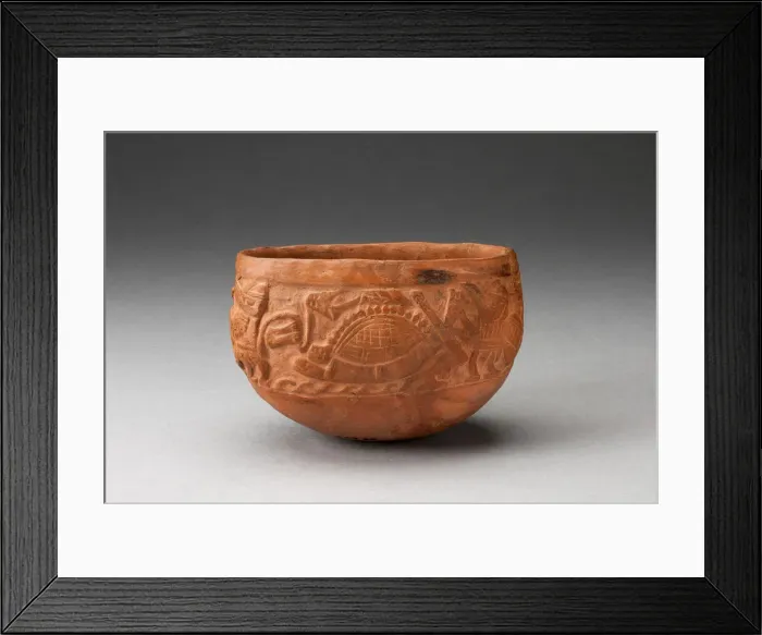 Framed Print : Cup with Raised Marine Scene, 100 B. C. / A. D. 500. Creator: Unknown Framed Print : Cup with Raised Marine Scene, 100 B. C. / A. D. 500. Creator: Unknown