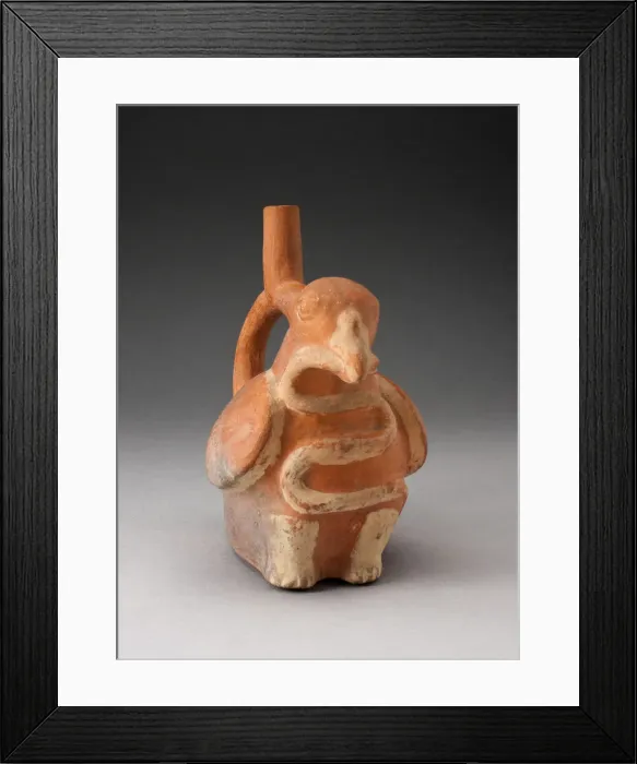 Framed Print : Handle Spout Vessel in Form of a Bird Eating a Snake, 100 B. C. / A. D. 500. Creator: Unknown Framed Print : Handle Spout Vessel in Form of a Bird Eating a Snake, 100 B. C. / A. D. 500. Creator: Unknown