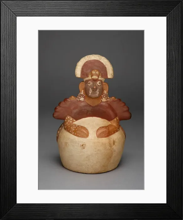 Framed Print : Vessel with a Spout Modeled in the Form of Figure, Possibly Ai-Apec, Costumed as a Framed Print : Vessel with a Spout Modeled in the Form of Figure, Possibly Ai-Apec, Costumed as a