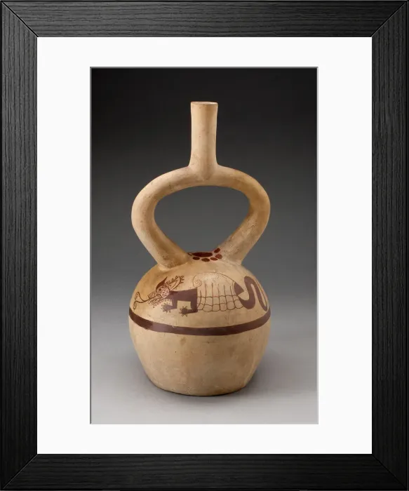 Framed Print : Stirrup Vessel Depicting a Supernatural within a Shell on Shoulder, 100 B. C. / A. D. 500 Framed Print : Stirrup Vessel Depicting a Supernatural within a Shell on Shoulder, 100 B. C. / A. D. 500