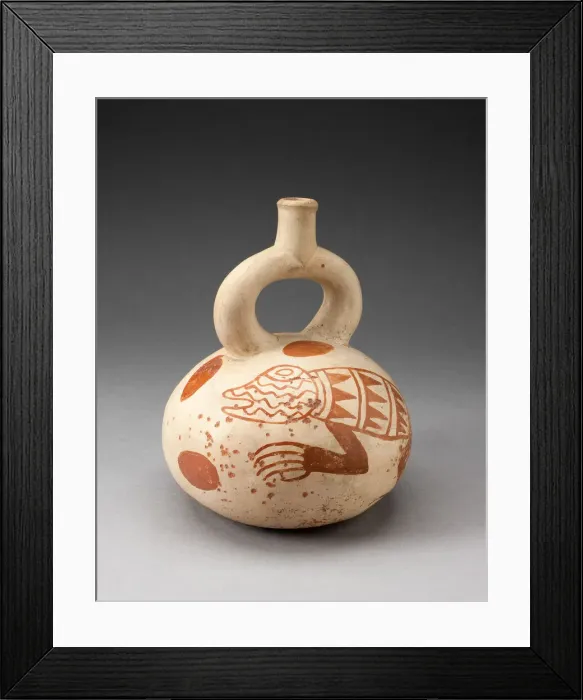 Framed Print : Stirrup Spout Vessel with Fineline Lizard Motifs, 100 B. C. / A. D. 500. Creator: Unknown Framed Print : Stirrup Spout Vessel with Fineline Lizard Motifs, 100 B. C. / A. D. 500. Creator: Unknown