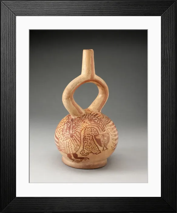 Framed Print : Stirrup Spout Vessel with Fineline Bird Motifs, 100 B. C. / A. D. 500. Creator: Unknown Framed Print : Stirrup Spout Vessel with Fineline Bird Motifs, 100 B. C. / A. D. 500. Creator: Unknown