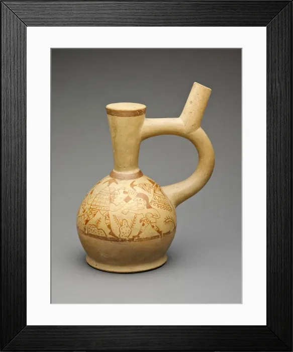 Framed Print : Vessel Depicting Animated Weapons and Helmets Capturing Prisoners, 100 B. C. / A. D. 500 Framed Print : Vessel Depicting Animated Weapons and Helmets Capturing Prisoners, 100 B. C. / A. D. 500