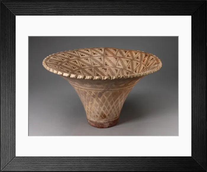 Framed Print : Flaring Bowl with Textile and Exterior Basket Patternings on Interior and Exterior Framed Print : Flaring Bowl with Textile and Exterior Basket Patternings on Interior and Exterior