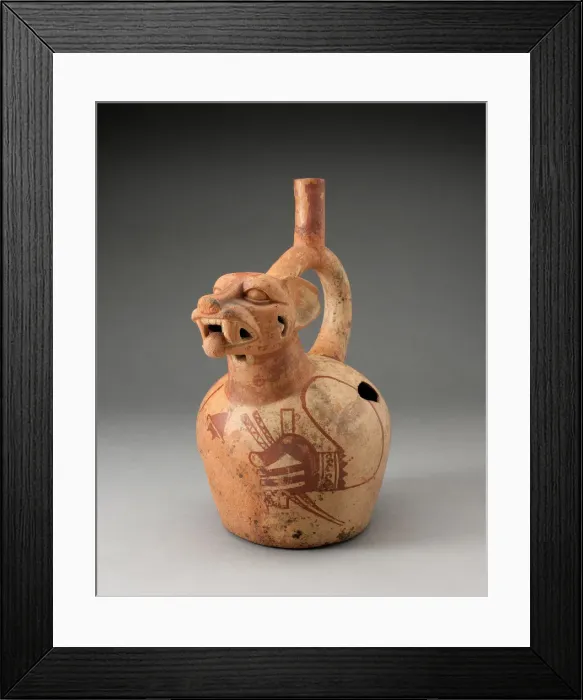 Framed Print : Handle Spout Vessel in the Form of a Fox Warrior, 100 B. C. / A. D. 500. Creator: Unknown Framed Print : Handle Spout Vessel in the Form of a Fox Warrior, 100 B. C. / A. D. 500. Creator: Unknown