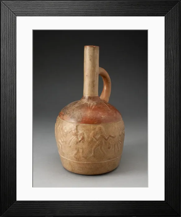 Framed Print : Handle Spout Jug with Relief Depicting Skeletal Musicians Dancing, 100 B. C. / A. D. 500 Framed Print : Handle Spout Jug with Relief Depicting Skeletal Musicians Dancing, 100 B. C. / A. D. 500