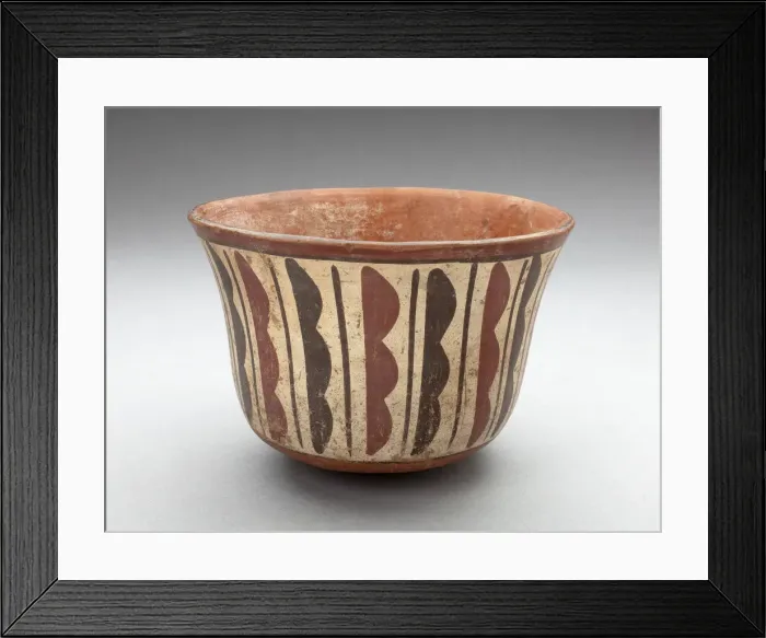 Framed Print : Bowl with Repeated Curved and Straight Vertical Motifs, 180 B. C. / A. D. 500 Framed Print : Bowl with Repeated Curved and Straight Vertical Motifs, 180 B. C. / A. D. 500