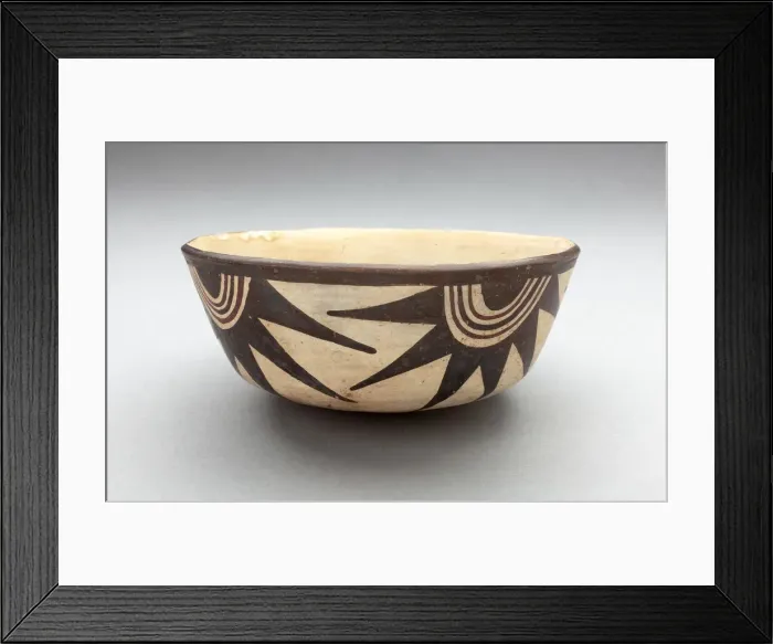 Framed Print : Bowl with Half-Circle with Projections Motifs Descending from Rim, 180 B. C. / A. D. 500 Framed Print : Bowl with Half-Circle with Projections Motifs Descending from Rim, 180 B. C. / A. D. 500