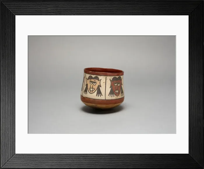 Framed Print : Jar with Repeating Depiction of Trophy Heads, 180 B. C. / A. D. 500. Creator: Unknown Framed Print : Jar with Repeating Depiction of Trophy Heads, 180 B. C. / A. D. 500. Creator: Unknown