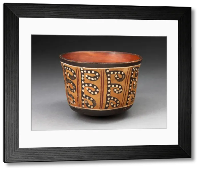Framed Print : Cup with Repeated Spotted, Curved Line Motif, 180 B. C. / A. D. 500. Creator: Unknown Framed Print : Cup with Repeated Spotted, Curved Line Motif, 180 B. C. / A. D. 500. Creator: Unknown