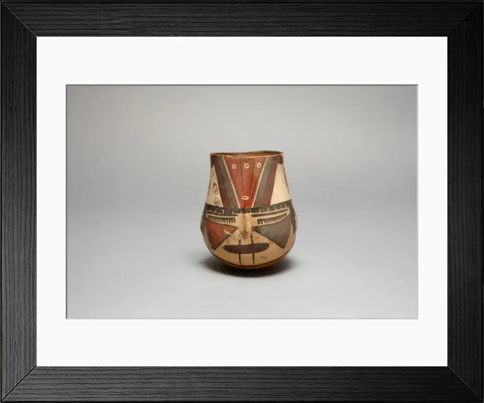 Framed Print : Beaker in the Form of a Trophy Head with Bound Lips, 180 B. C.  /  A. D. 500. Creator: Unknown