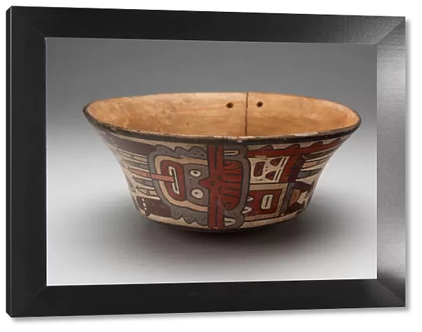 Small Flaring Bowl Depicting Costumed Ritual Performers [Cracked], 180 B. C.  /  A. D. 500