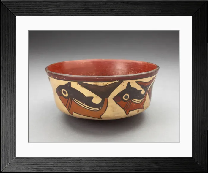 Framed Print : Bowl Depicting Fish, Sharks, or Whales, 180 B. C. / A. D. 500. Creator: Unknown Framed Print : Bowl Depicting Fish, Sharks, or Whales, 180 B. C. / A. D. 500. Creator: Unknown