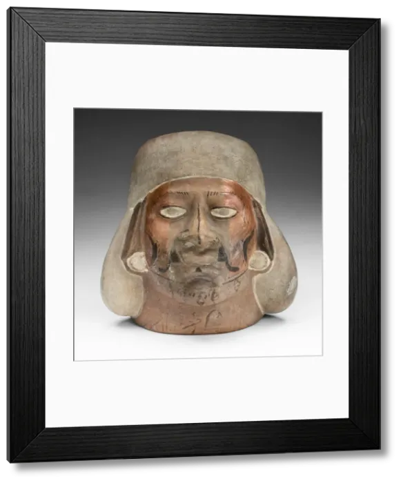 Framed Print : Portrait Vessel of a Young Man with a Scarred Lip, 100 B. C.  /  A. D. 500. Creator: Unknown