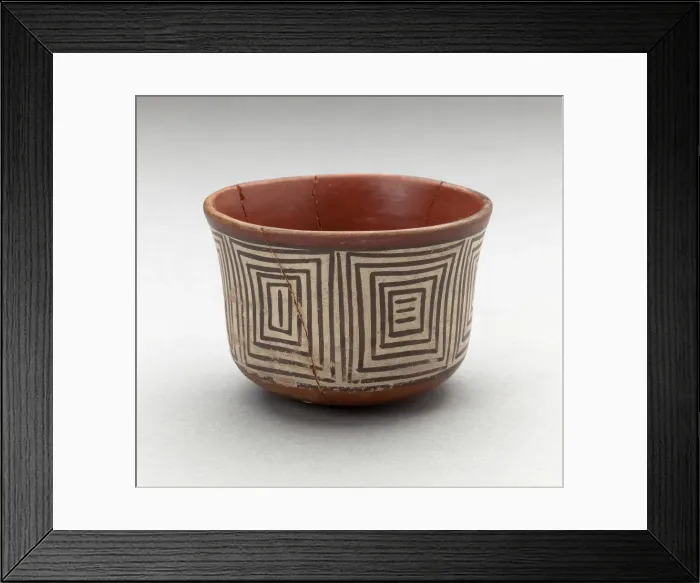 Framed Print : Bowl with Repeated Concentric Squared Motifs, 180 B. C. / A. D. 500. Creator: Unknown Framed Print : Bowl with Repeated Concentric Squared Motifs, 180 B. C. / A. D. 500. Creator: Unknown