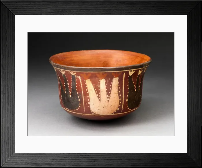 Framed Print : Bowl Depicting Abstract Plants, Probably Cactus, 180 B. C. / A. D. 500. Creator: Unknown Framed Print : Bowl Depicting Abstract Plants, Probably Cactus, 180 B. C. / A. D. 500. Creator: Unknown