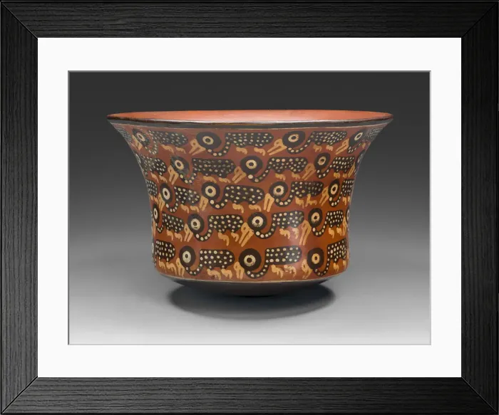 Framed Print : Bowl Depicting Rows of Spotted Birds, 180 B. C. / A. D. 500. Creator: Unknown Framed Print : Bowl Depicting Rows of Spotted Birds, 180 B. C. / A. D. 500. Creator: Unknown