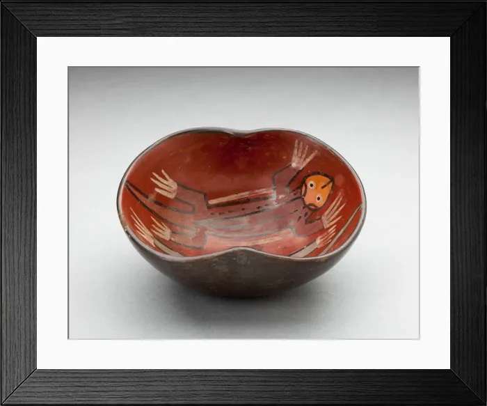 Framed Print : Small Inset Side Bowl Depicting a Pair of Lizards in the Interior, 180 B. C. / A. D. 500 Framed Print : Small Inset Side Bowl Depicting a Pair of Lizards in the Interior, 180 B. C. / A. D. 500