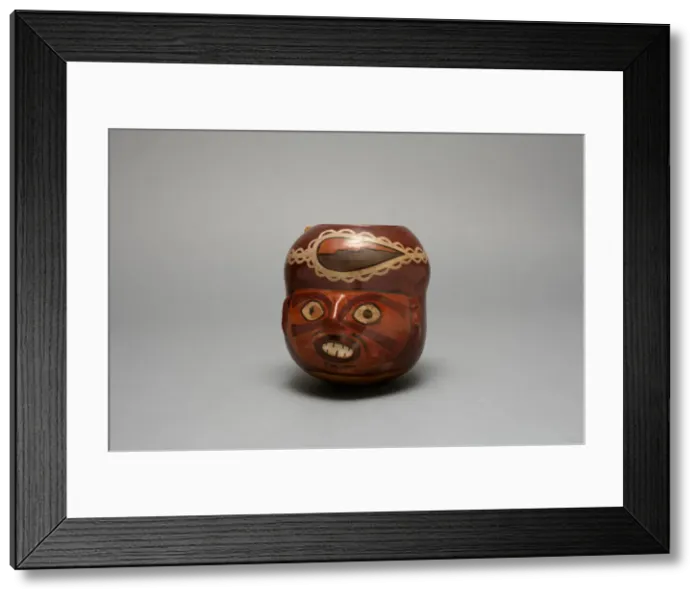 Framed Print : Vessel in the Form of a Human Head, Probably a Trophy Head, 180 B. C. / A. D. 500 Framed Print : Vessel in the Form of a Human Head, Probably a Trophy Head, 180 B. C. / A. D. 500