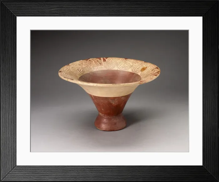 Framed Print : Flaring Bowl with Inner Rim Depicting Undulating Serpents, 100 B. C. / A. D. 500 Framed Print : Flaring Bowl with Inner Rim Depicting Undulating Serpents, 100 B. C. / A. D. 500