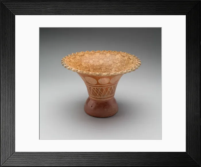 Framed Print : Flaring Bowl with Repeating Pattern of Abstract Figures, 100 B. C. / A. D. 500 Framed Print : Flaring Bowl with Repeating Pattern of Abstract Figures, 100 B. C. / A. D. 500