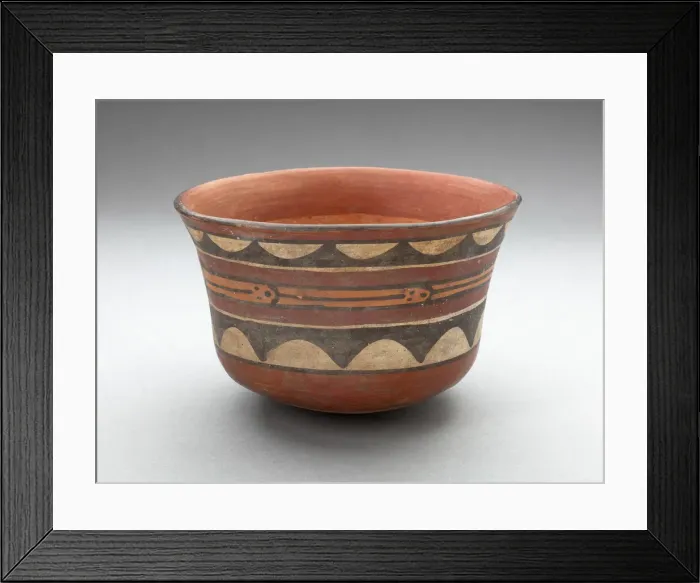 Framed Print : Bowl with Abstract Motif, Possibly Representing a Serpent, 180 B. C. / A. D. 500 Framed Print : Bowl with Abstract Motif, Possibly Representing a Serpent, 180 B. C. / A. D. 500