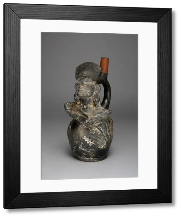 Framed Print : Vessel in the Form of a Figure, Possibly Ai-Apec, Fishing, 100 B. C. / A. D. 500 Framed Print : Vessel in the Form of a Figure, Possibly Ai-Apec, Fishing, 100 B. C. / A. D. 500