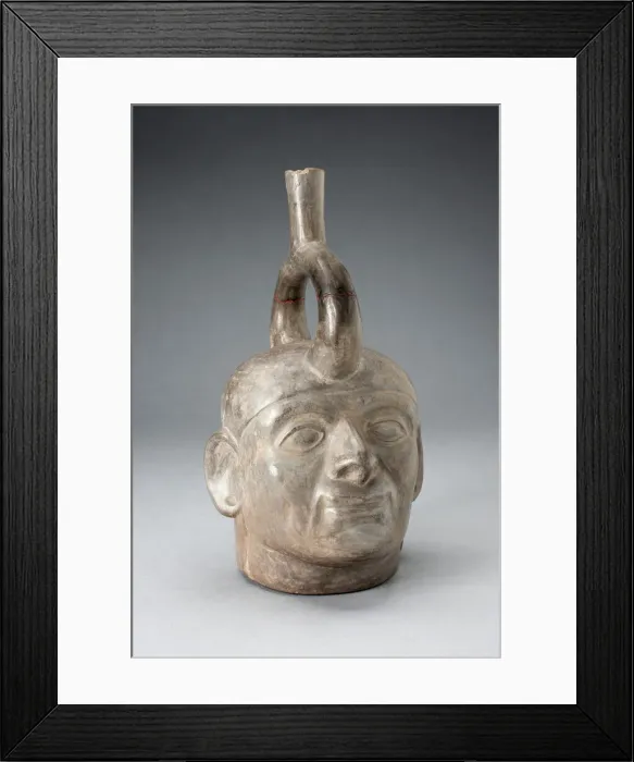 Framed Print : Stirrup Spout Portrait Vessel of a Ruler, 100 B. C. / A. D. 500. Creator: Unknown Framed Print : Stirrup Spout Portrait Vessel of a Ruler, 100 B. C. / A. D. 500. Creator: Unknown