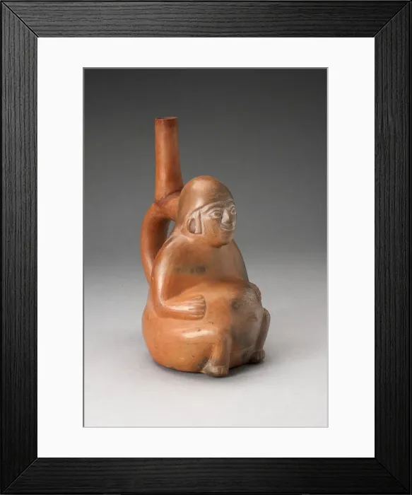 Framed Print : Handle Spout Vessel in the Form of a Seated Pregnant Woman, 100 B. C. / A. D. 500 Framed Print : Handle Spout Vessel in the Form of a Seated Pregnant Woman, 100 B. C. / A. D. 500