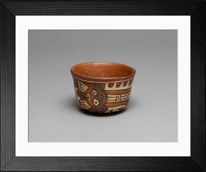 Framed Print : Bowl Depicting Serpentine Being Wearing a Feline Mask, 180 B. C. / A. D. 500 Framed Print : Bowl Depicting Serpentine Being Wearing a Feline Mask, 180 B. C. / A. D. 500
