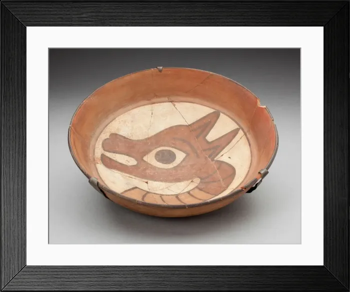 Framed Print : Plate Depicting Head of Llama on Interior, 180 B. C. / A. D. 500. Creator: Unknown Framed Print : Plate Depicting Head of Llama on Interior, 180 B. C. / A. D. 500. Creator: Unknown