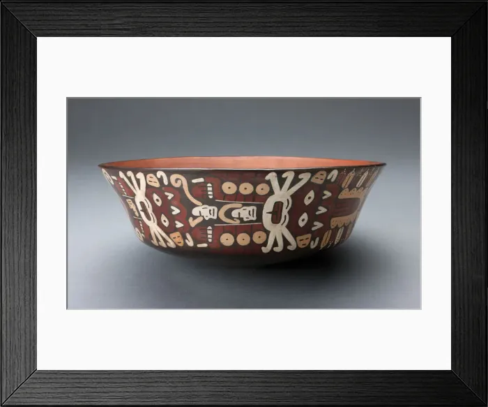 Framed Print : Bowl Depicting Costumed Ritual Peformers in Horizontal Row, 180 B. C. / A. D. 500 Framed Print : Bowl Depicting Costumed Ritual Peformers in Horizontal Row, 180 B. C. / A. D. 500