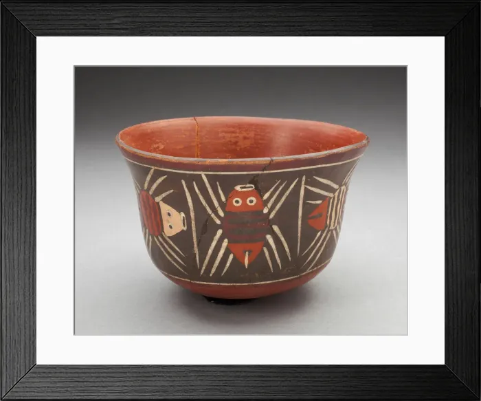Framed Print : Bowl Depicting Abstract Insects, Probably Spiders, 180 B. C. / A. D. 500. Creator: Unknown Framed Print : Bowl Depicting Abstract Insects, Probably Spiders, 180 B. C. / A. D. 500. Creator: Unknown
