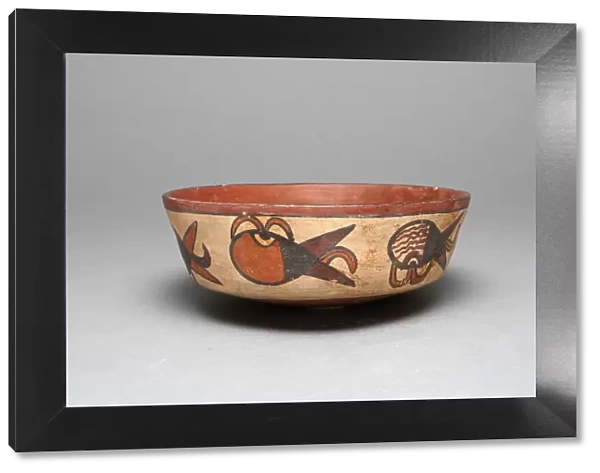 Bowl Depicting Abstract Motifs, Possibly Representing Sprouting Seeds, 180 B. C.  /  A. D. 500