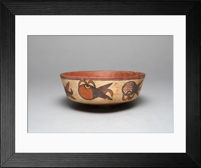 Framed Print : Bowl Depicting Abstract Motifs, Possibly Representing Sprouting Seeds, 180 B. C. / A. D. 500 Framed Print : Bowl Depicting Abstract Motifs, Possibly Representing Sprouting Seeds, 180 B. C. / A. D. 500