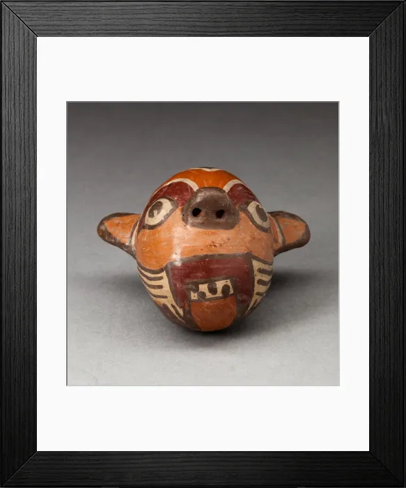 Framed Print : Miniature Vessel in the Form of a Feline Head, 180 B. C. / A. D. 500. Creator: Unknown Framed Print : Miniature Vessel in the Form of a Feline Head, 180 B. C. / A. D. 500. Creator: Unknown