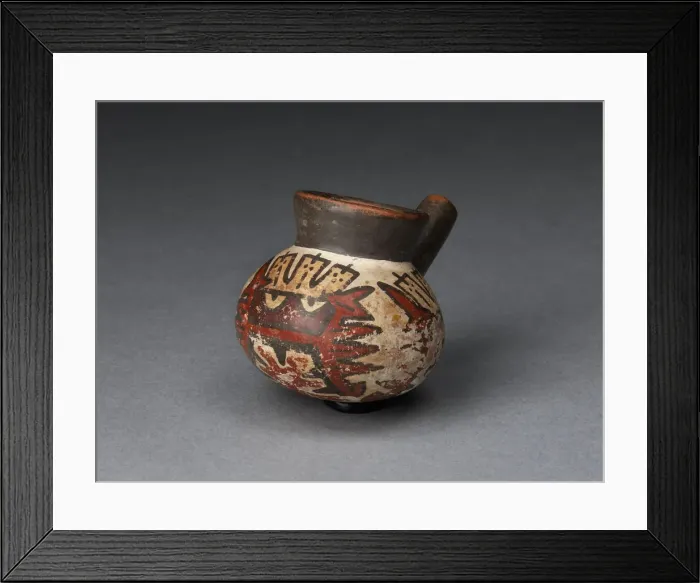 Framed Print : Miniature Jar with a Single Spout Depicting an Abstract Figure, 180 B. C. / A. D. 500 Framed Print : Miniature Jar with a Single Spout Depicting an Abstract Figure, 180 B. C. / A. D. 500