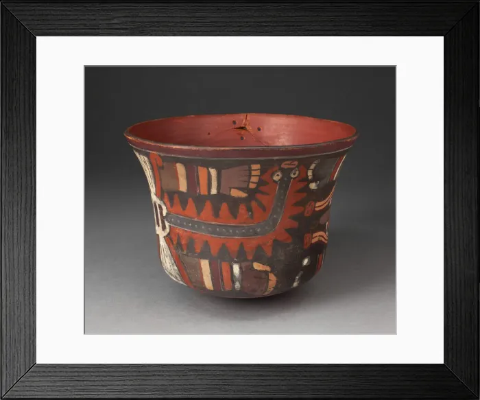 Framed Print : Vessel with Feline Supernaturals with Striped Arms, likely Pampas Cats, 180 B. C. / A. D. 500 Framed Print : Vessel with Feline Supernaturals with Striped Arms, likely Pampas Cats, 180 B. C. / A. D. 500