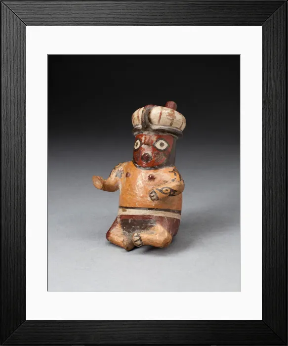 Framed Print : Miniature Spouted Jar in the Shape of a Seated Figure, 180 B. C. / A. D. 500 Framed Print : Miniature Spouted Jar in the Shape of a Seated Figure, 180 B. C. / A. D. 500