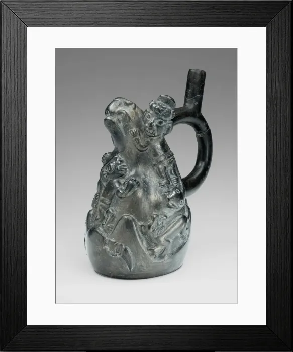 Framed Print : Blackware Vessel with Relief Depicting a Scene of Human Sacrifice, 100 B. C. / A. D. 500 Framed Print : Blackware Vessel with Relief Depicting a Scene of Human Sacrifice, 100 B. C. / A. D. 500